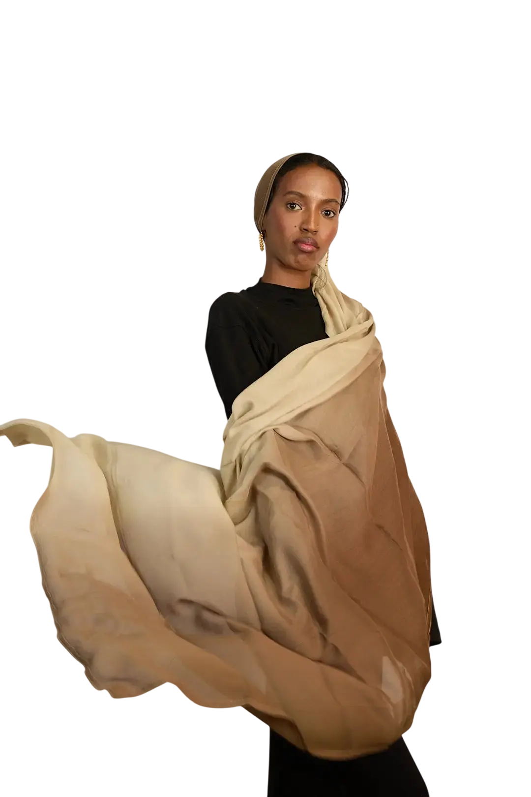 Tan and Cream Ombre Modal Hijab Dar-Al-Hayya