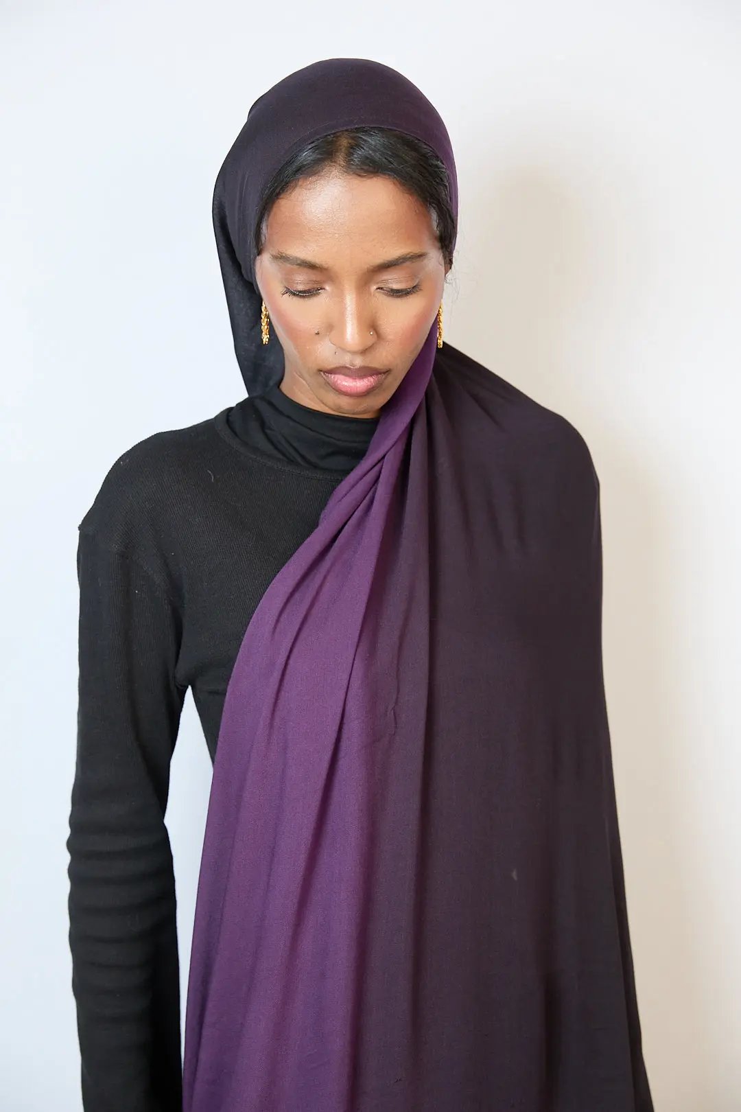 Purple & Black Ombre Modal Hijab Dar-Al-Hayya
