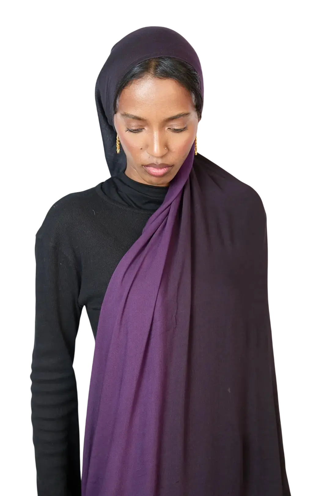Purple & Black Ombre Modal Hijab Dar-Al-Hayya