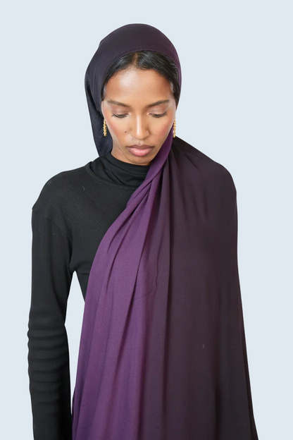Purple & Black Ombre Modal Hijab Dar-Al-Hayya