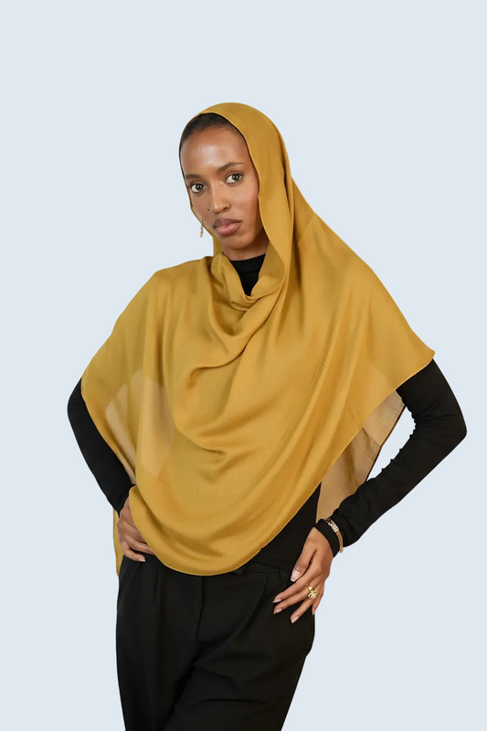 Mustard  Plain Modal Hijab Dar-Al-Hayya