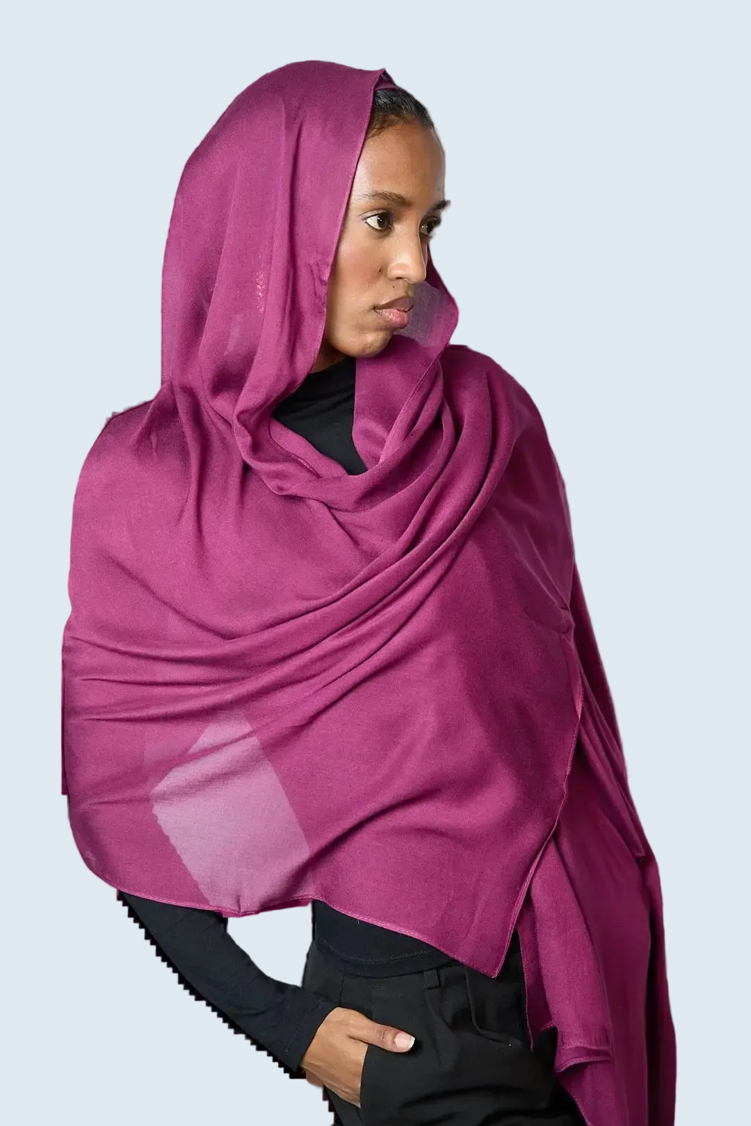 Berry Plain Modal Hijab Dar-Al-Hayya