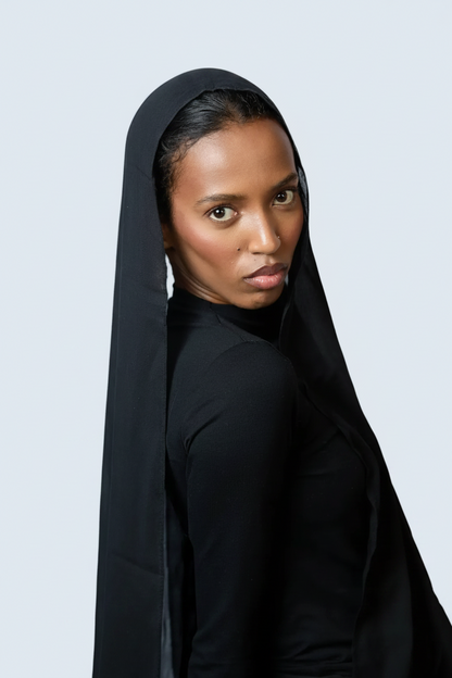 Black Plain Modal Hijab Dar-Al-Hayya