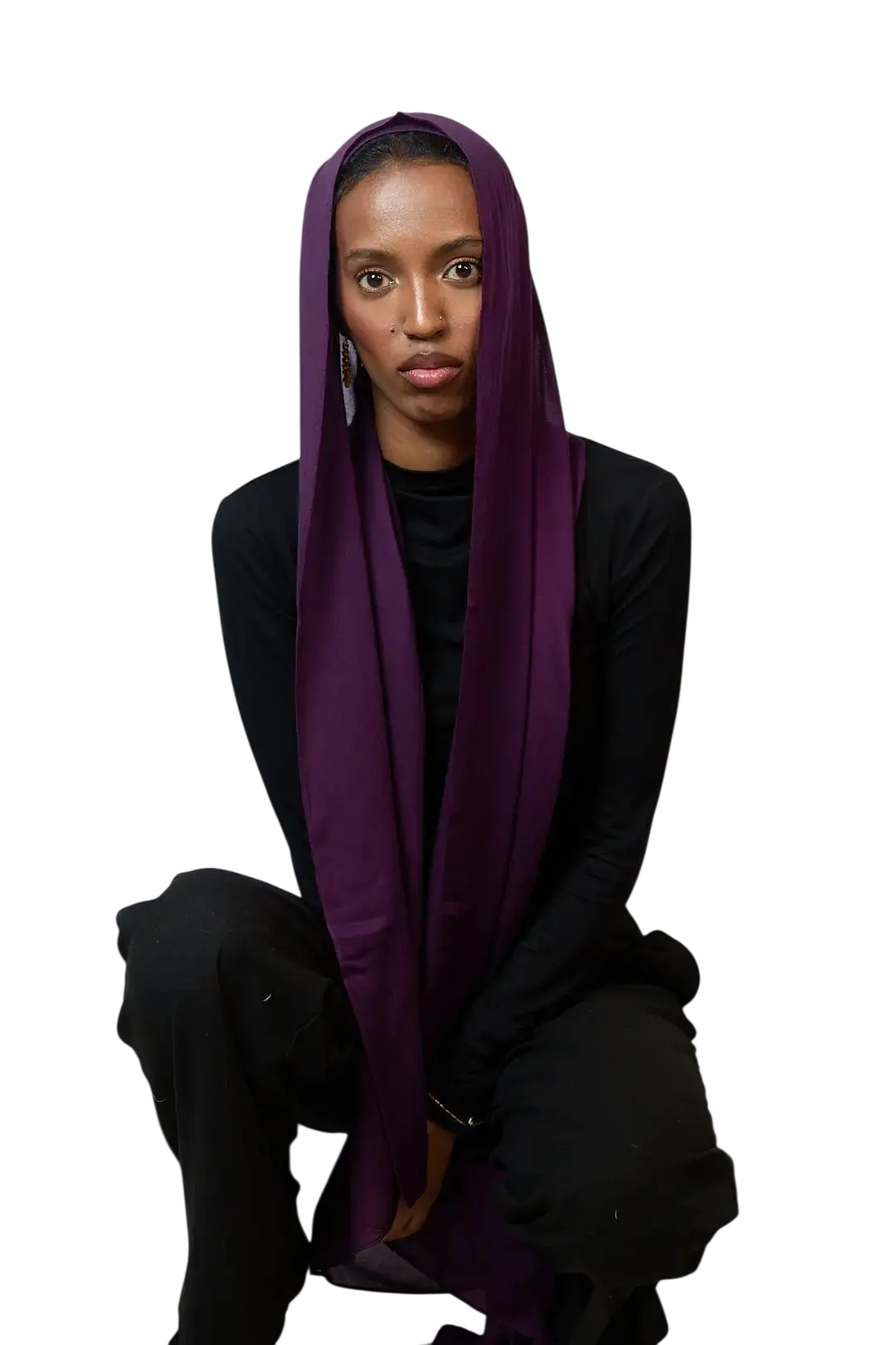 Deep Purple Plain Modal Hijab Dar-Al-Hayya