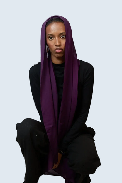 Deep Purple Plain Modal Hijab Dar-Al-Hayya