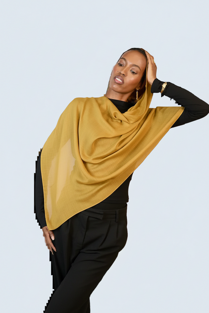 Mustard  Plain Modal Hijab Dar-Al-Hayya