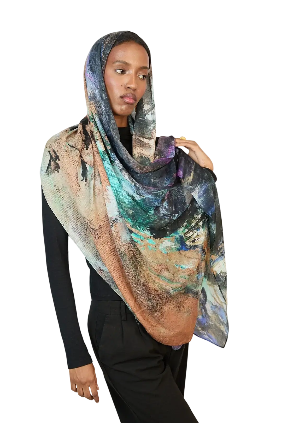 Abstract Harmony Printed Modal Hijab Dar-Al-Hayya