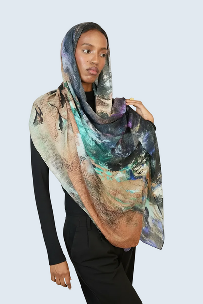 Abstract Harmony Printed Modal Hijab Dar-Al-Hayya