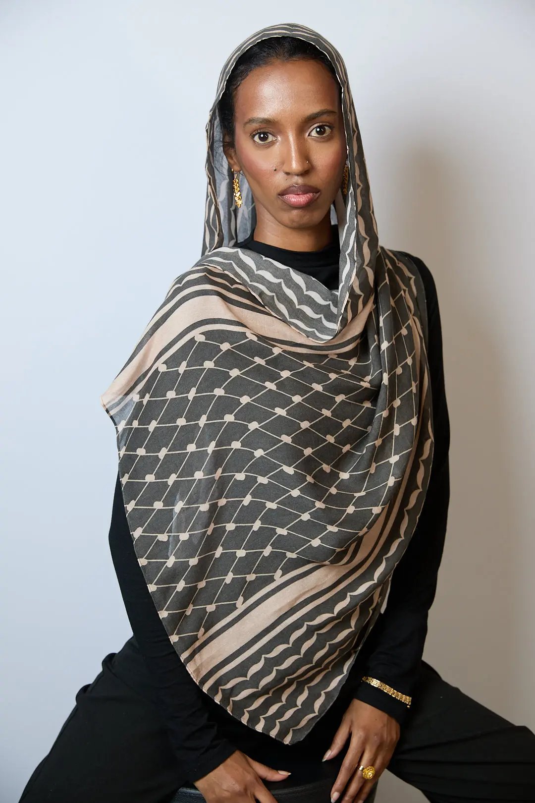Keffiyeh Printed Modal Hijab Dar-Al-Hayya
