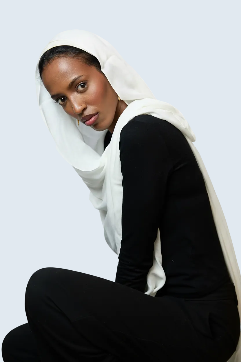 Ivory Plain Modal Hijab Dar-Al-Hayya