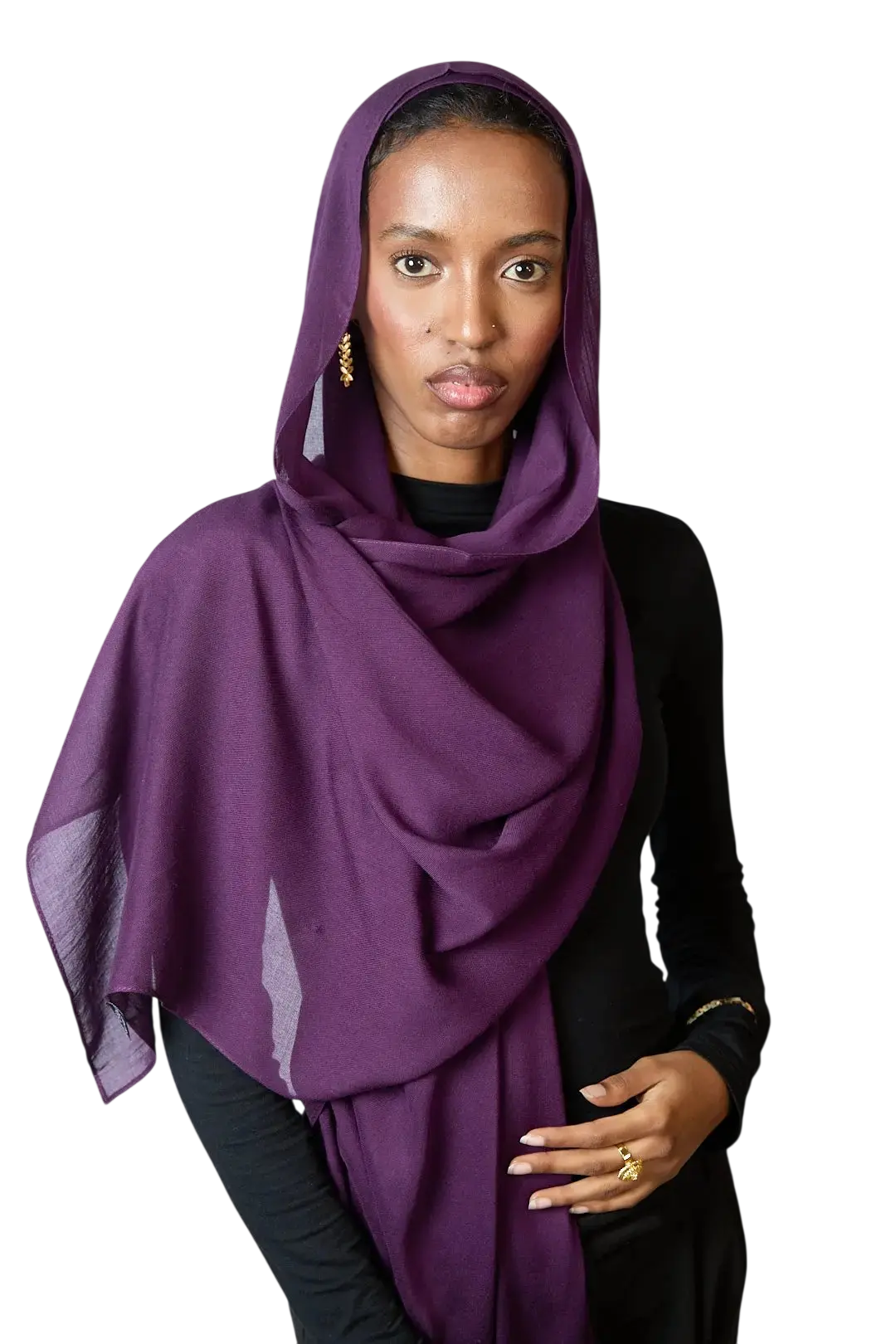Deep Purple Plain Modal Hijab Dar-Al-Hayya