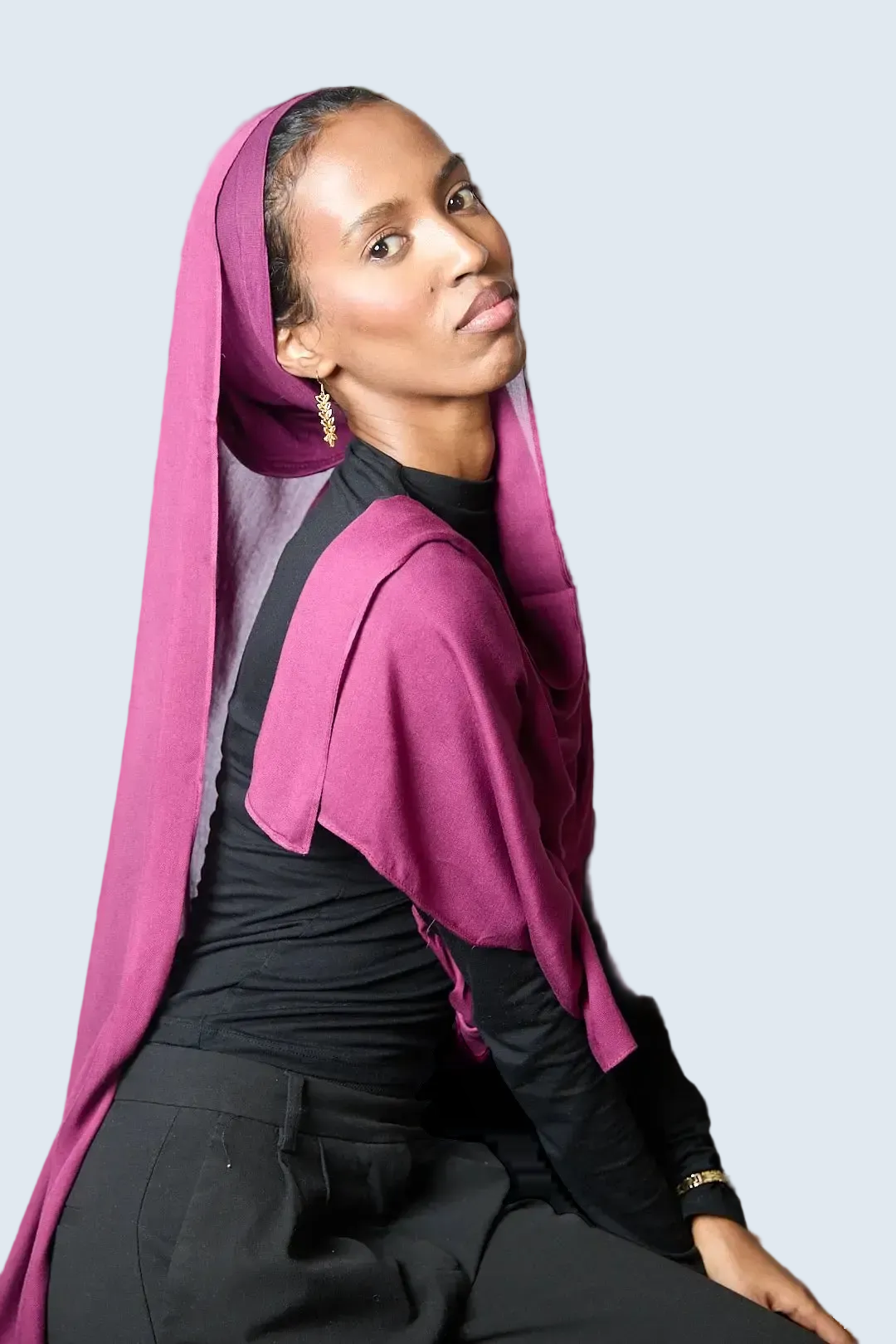 Berry Plain Modal Hijab Dar-Al-Hayya