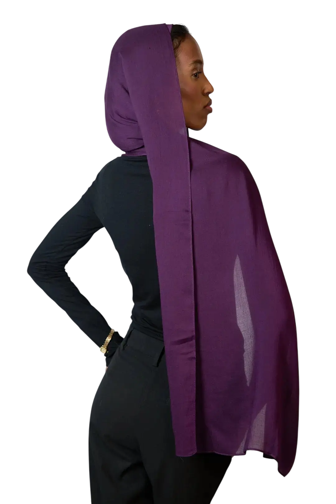 Deep Purple Plain Modal Hijab Dar-Al-Hayya