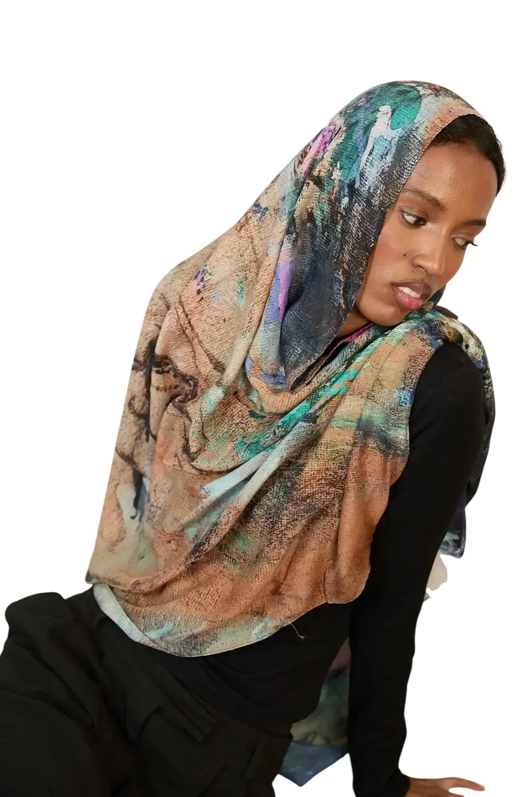 Abstract Harmony Printed Modal Hijab Dar-Al-Hayya