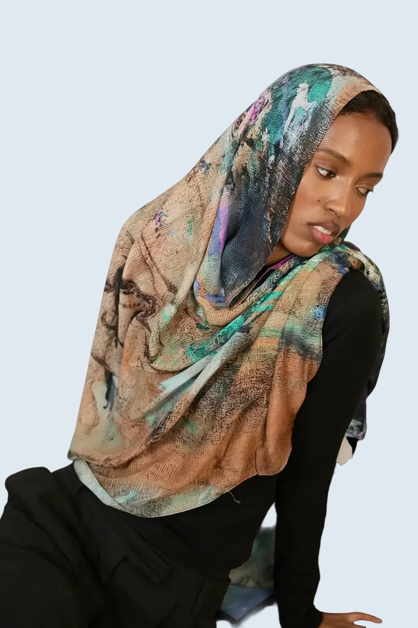 Abstract Harmony Printed Modal Hijab Dar-Al-Hayya