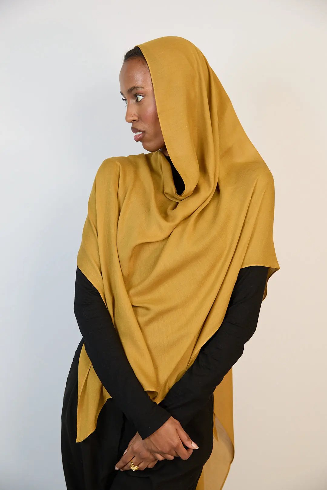 Mustard  Plain Modal Hijab Dar-Al-Hayya