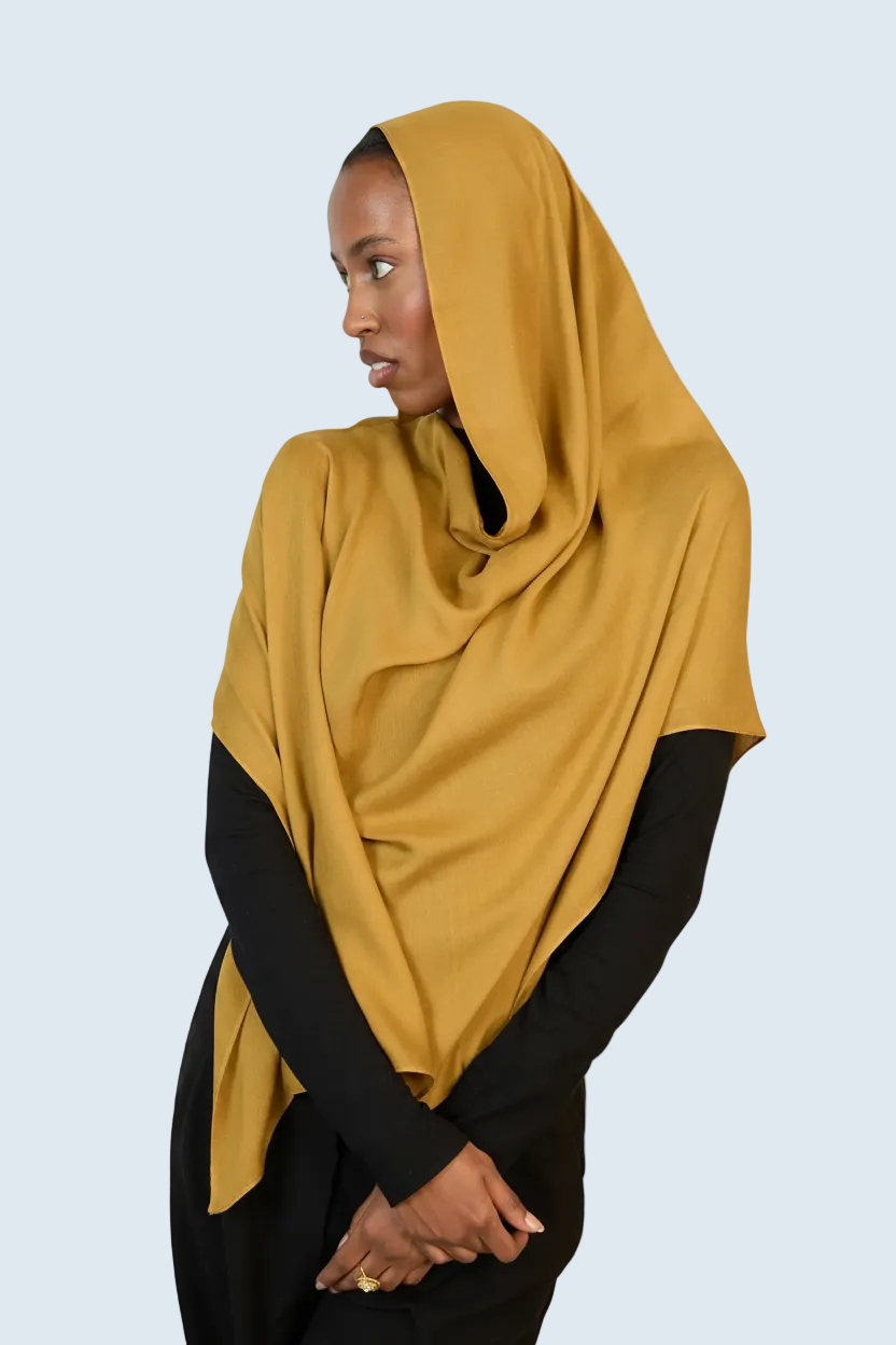 Mustard  Plain Modal Hijab Dar-Al-Hayya
