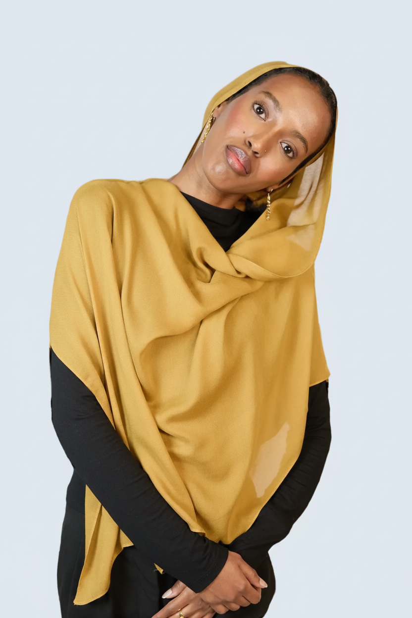 Mustard  Plain Modal Hijab Dar-Al-Hayya