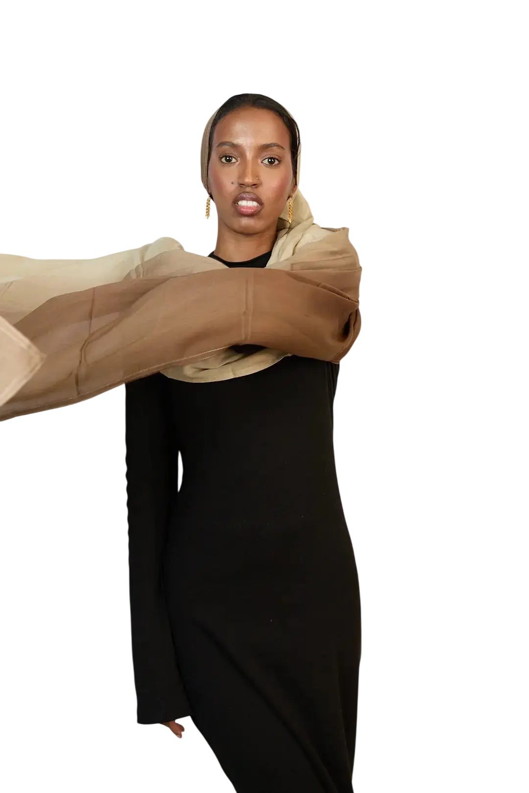 Tan and Cream Ombre Modal Hijab Dar-Al-Hayya