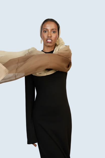 Tan and Cream Ombre Modal Hijab Dar-Al-Hayya