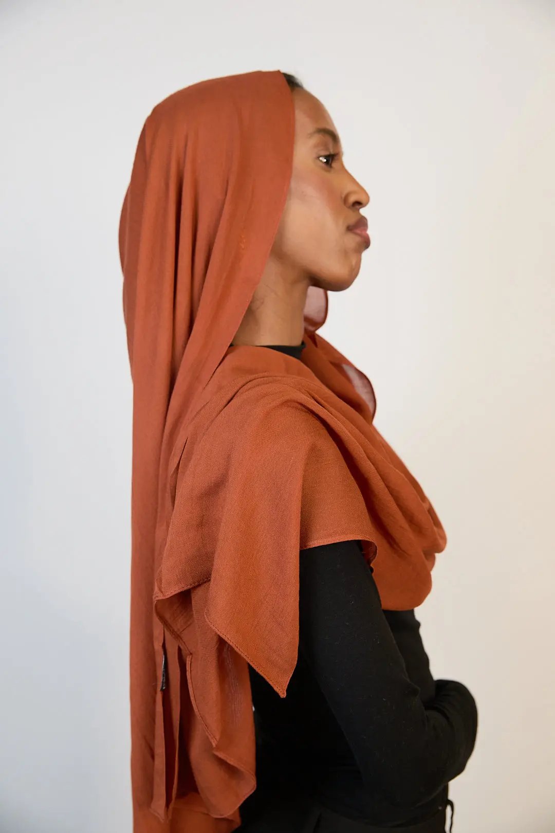 Rust Brown Plain Modal Hijab Dar-Al-Hayya