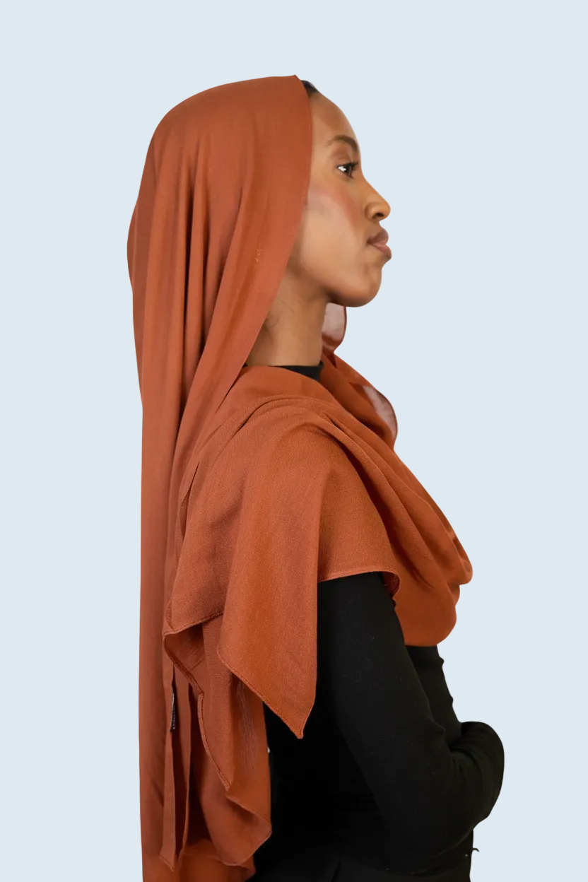 Rust Brown Plain Modal Hijab Dar-Al-Hayya