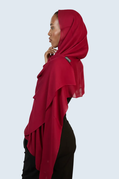 Deep Red Plain Modal Hijab Dar-Al-Hayya