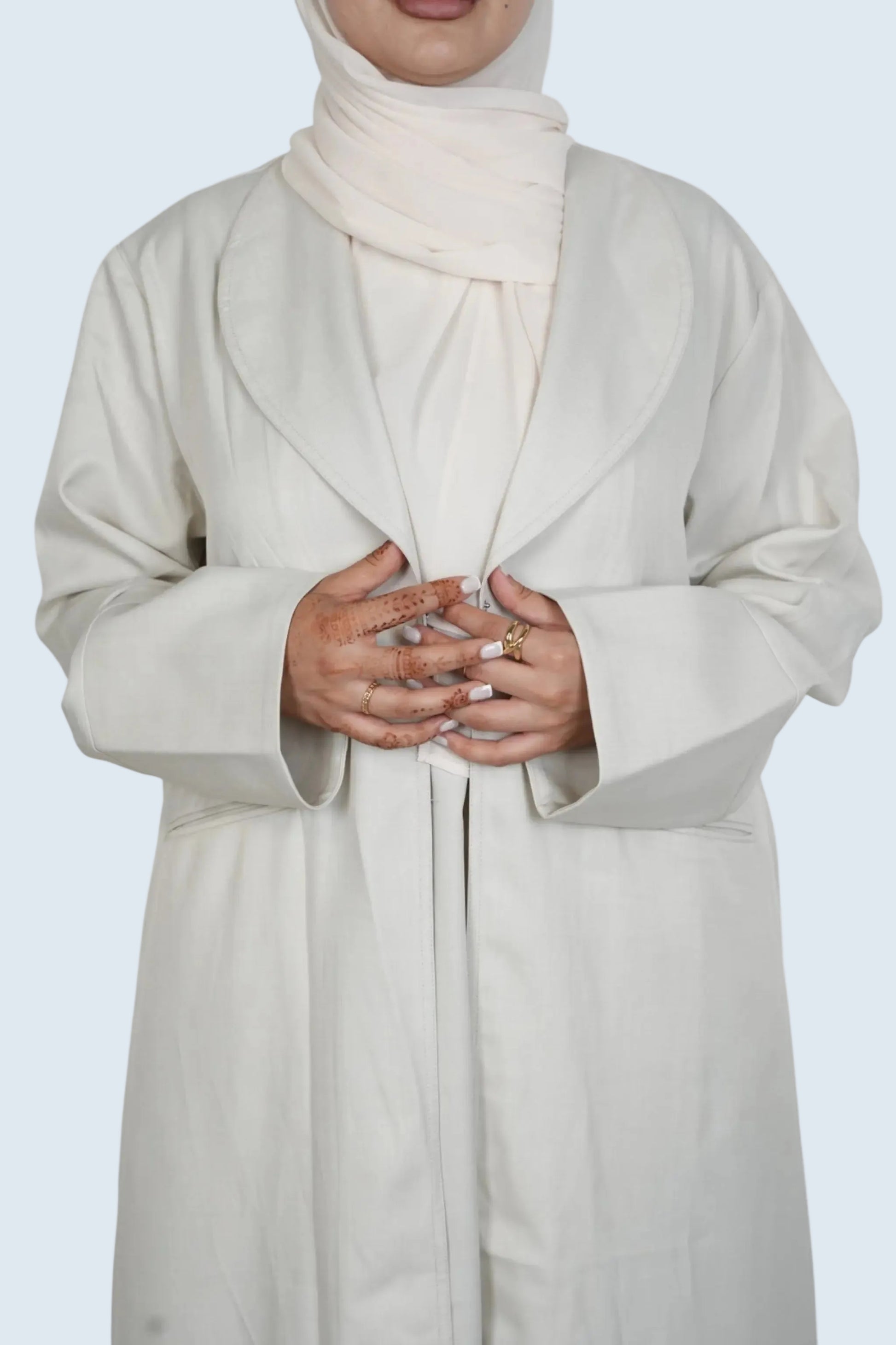Ivory Bliss Blazer Abaya Set Dar-Al-Hayya