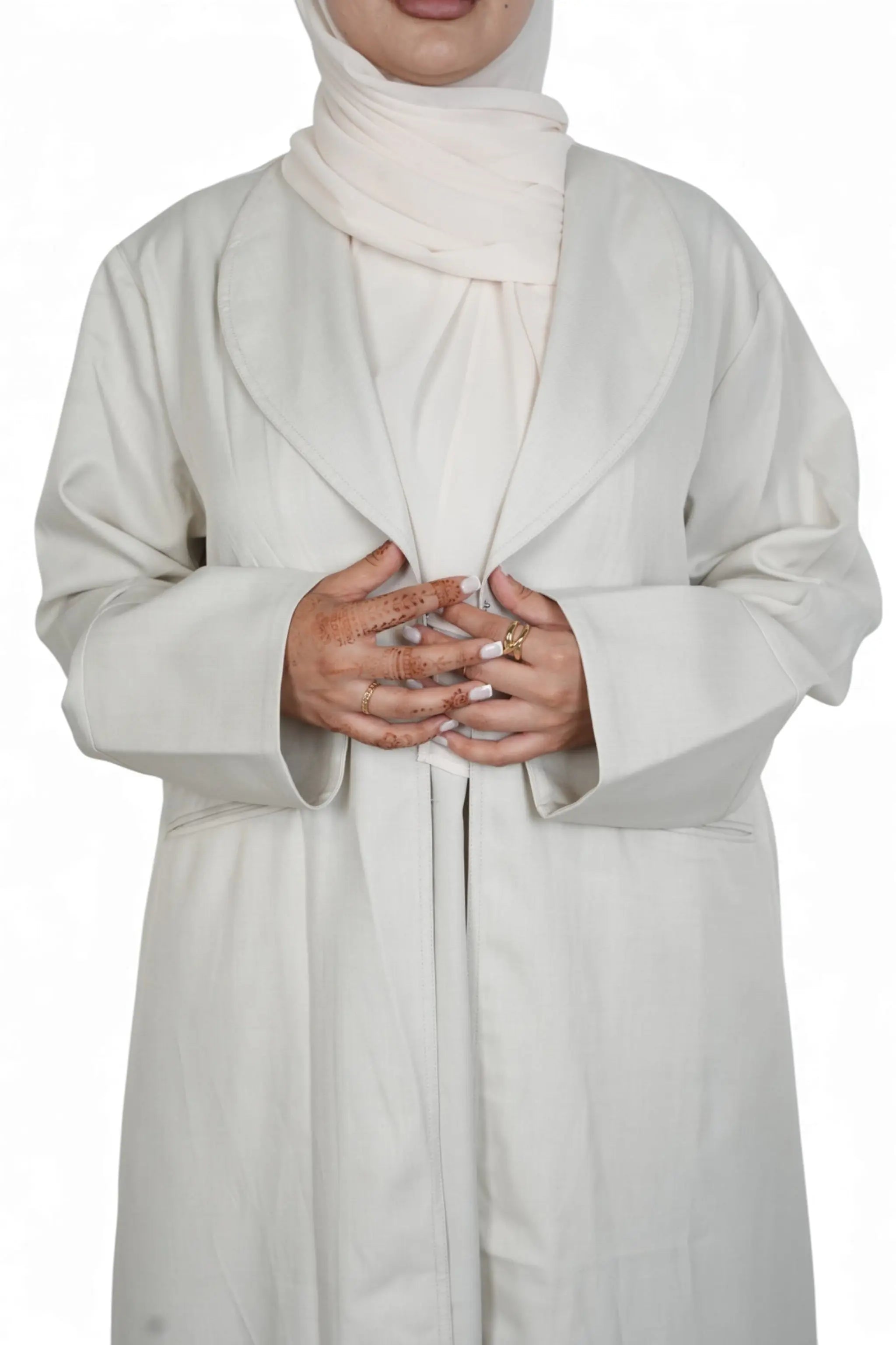Ivory Bliss Blazer Abaya Set Dar-Al-Hayya