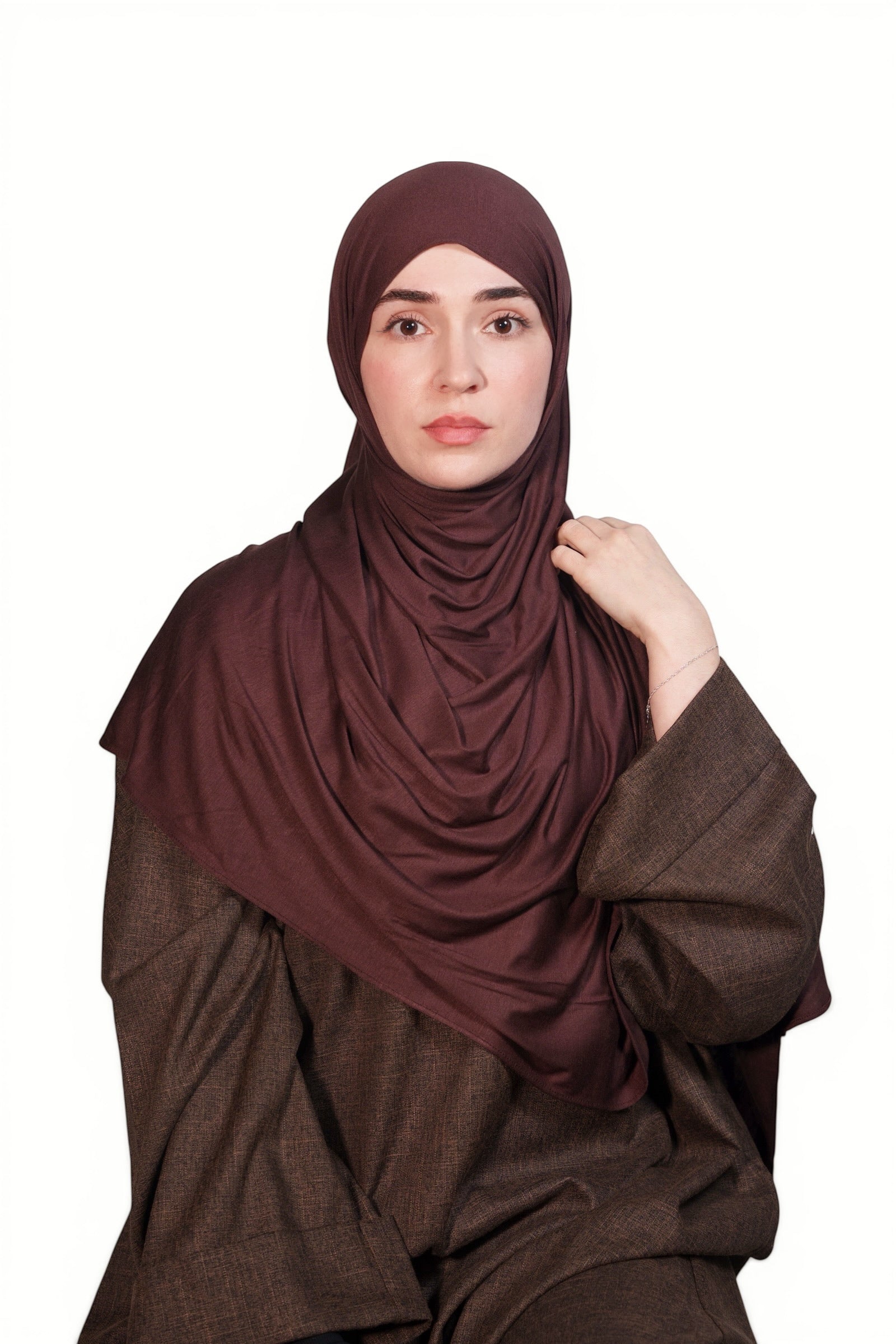 ESPRESSO PREMIUM JERSEY HIJAB (Darkest Brown)