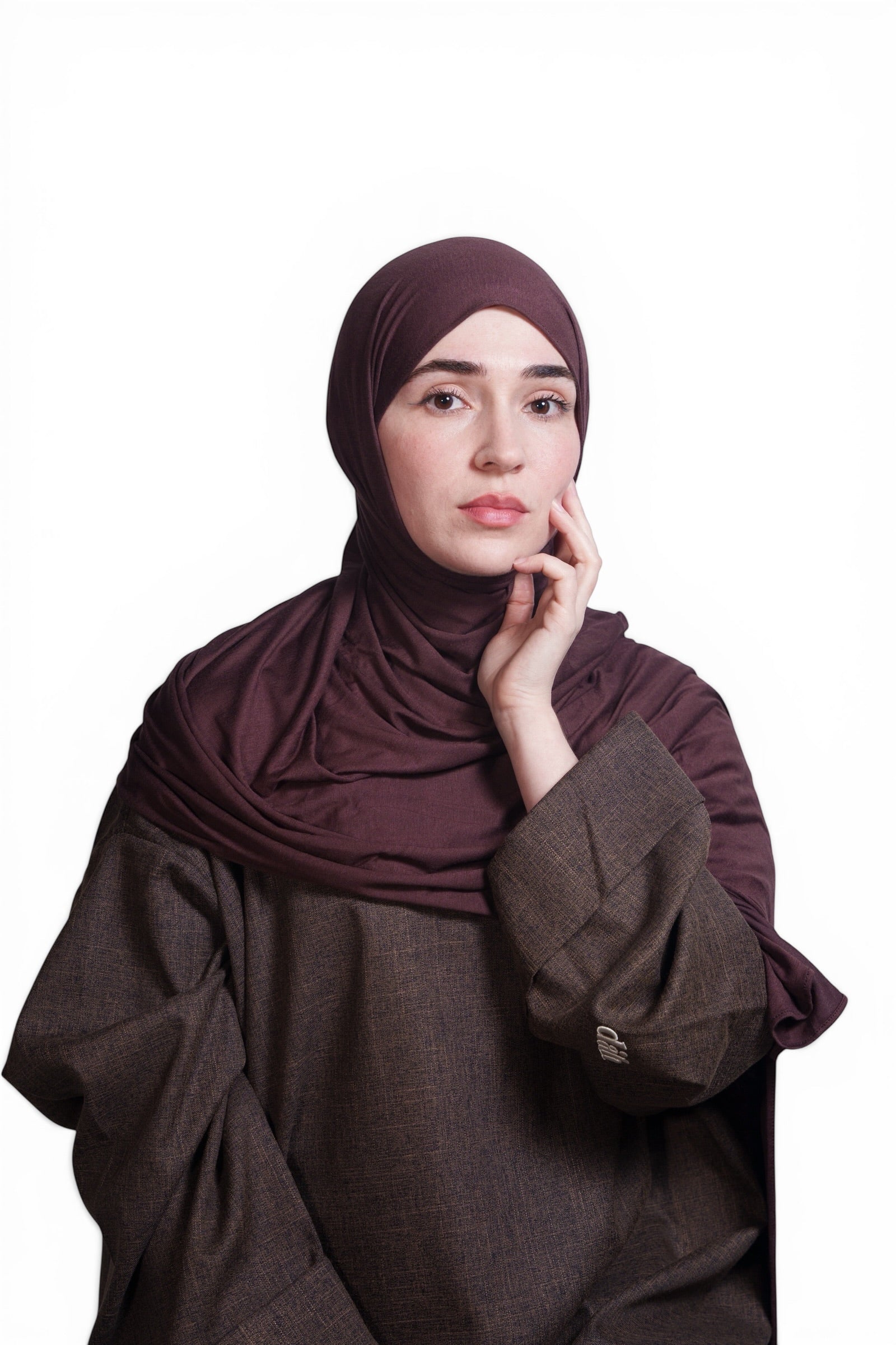 ESPRESSO PREMIUM JERSEY HIJAB (Darkest Brown)