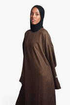 Mocha Élegance Abaya with Pockets