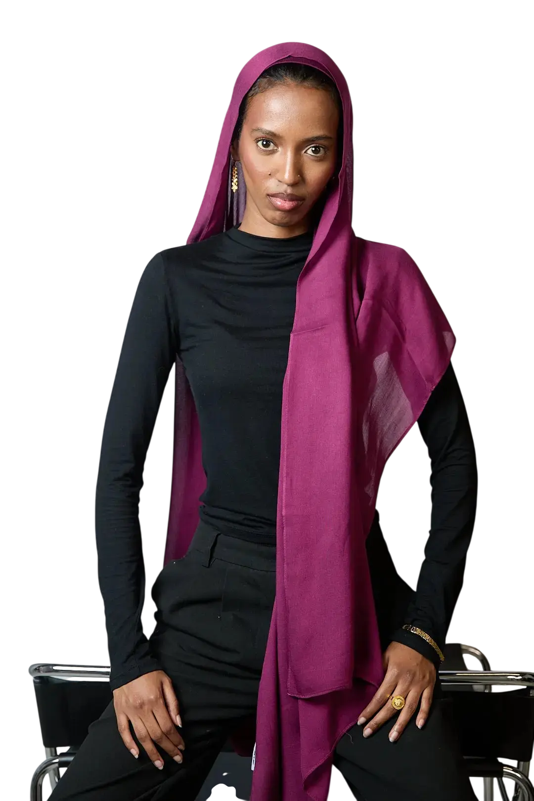 Berry Plain Modal Hijab Dar-Al-Hayya