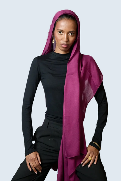 Berry Plain Modal Hijab Dar-Al-Hayya