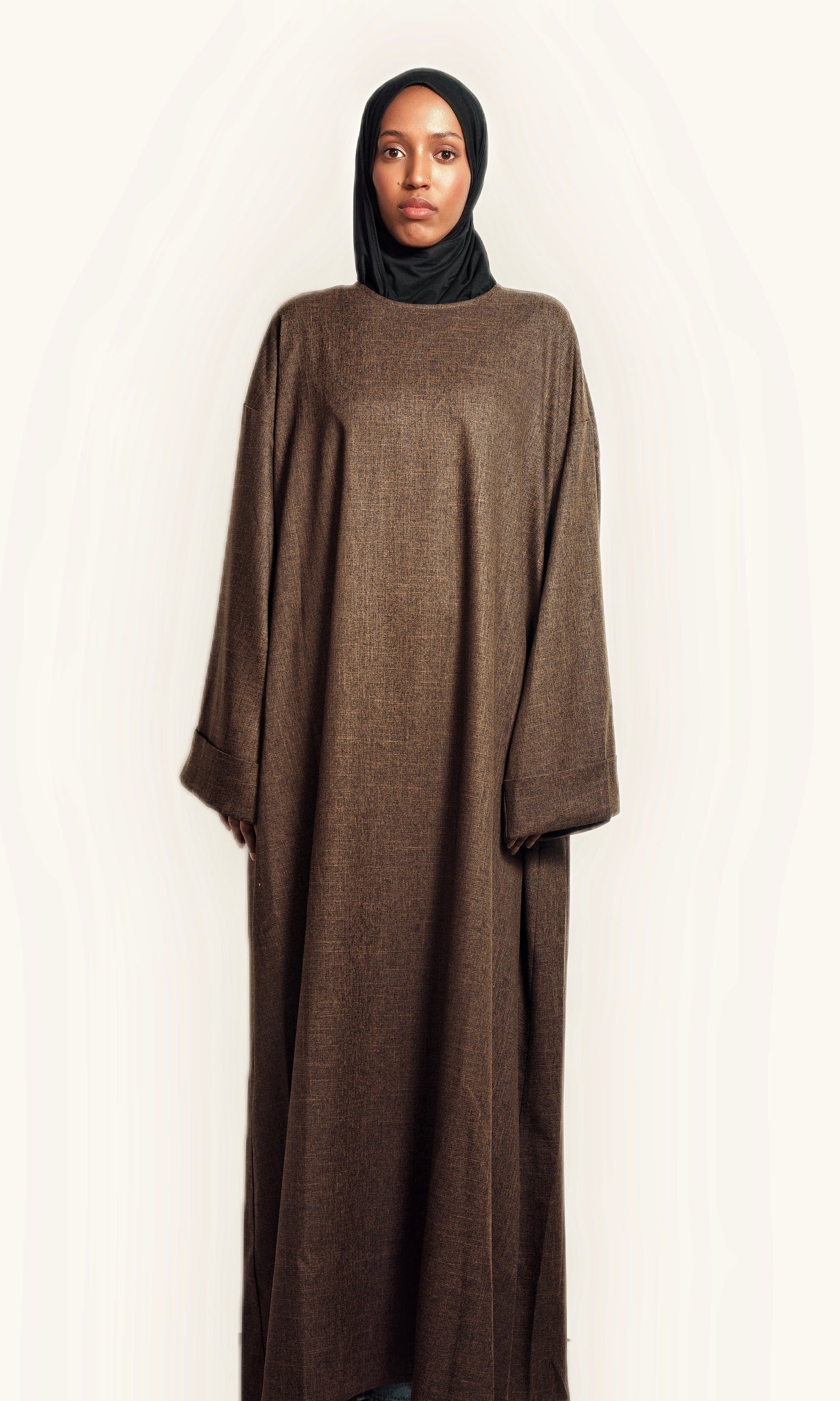 Mocha Élegance Abaya with Pockets
