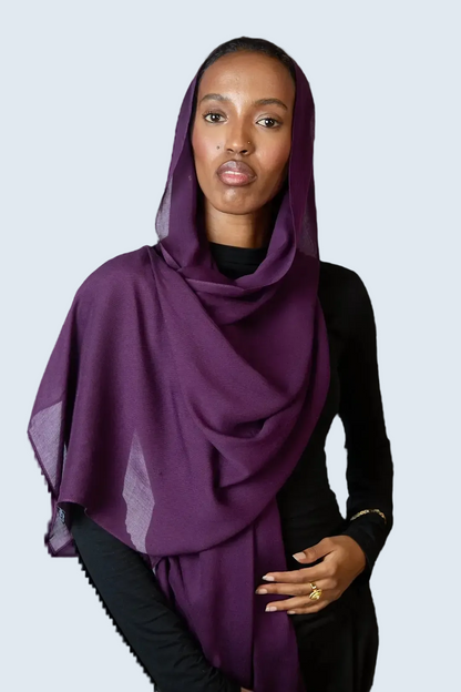 Deep Purple Plain Modal Hijab Dar-Al-Hayya