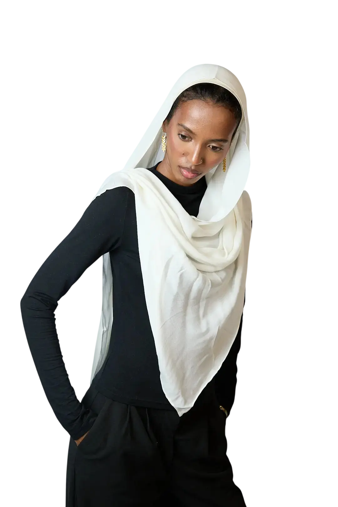 Ivory Plain Modal Hijab Dar-Al-Hayya