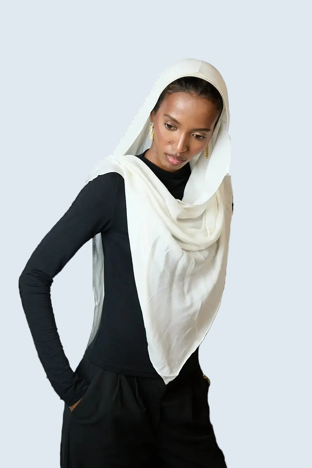 Ivory Plain Modal Hijab Dar-Al-Hayya