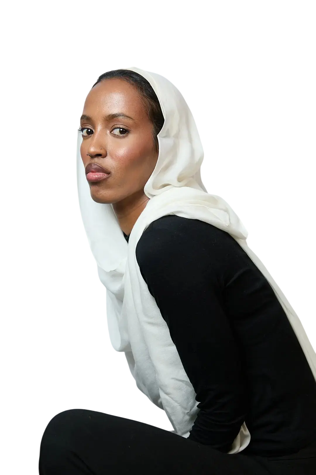 Ivory Plain Modal Hijab Dar-Al-Hayya