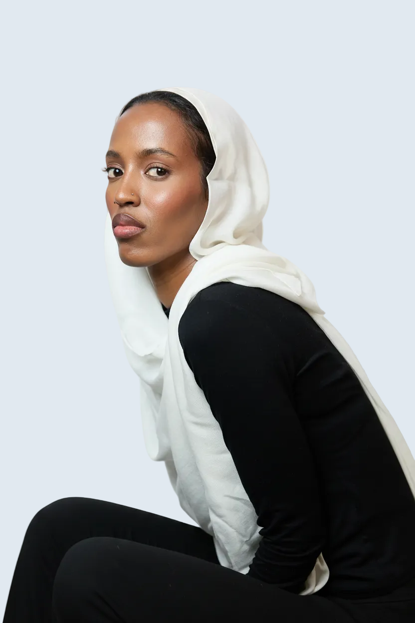 Ivory Plain Modal Hijab Dar-Al-Hayya