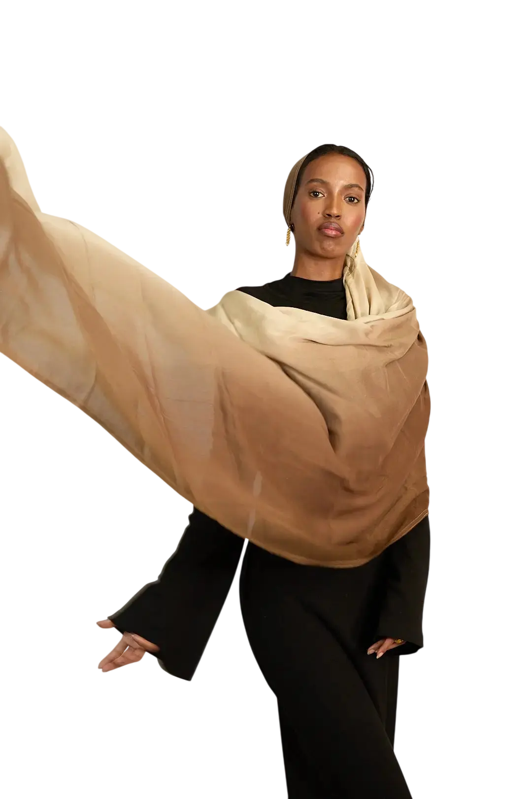Tan and Cream Ombre Modal Hijab Dar-Al-Hayya