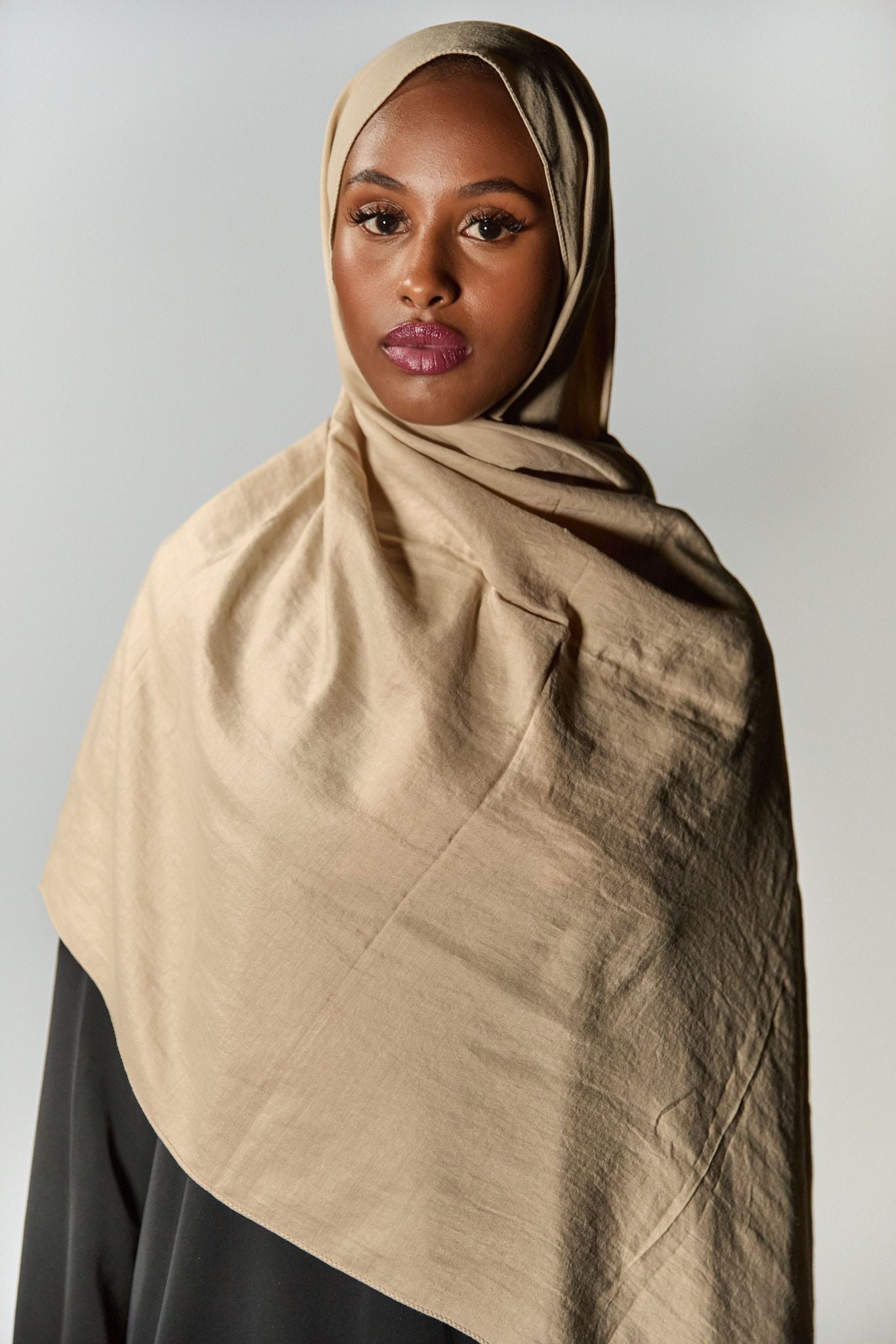 Classic Beige Cotton Hijab