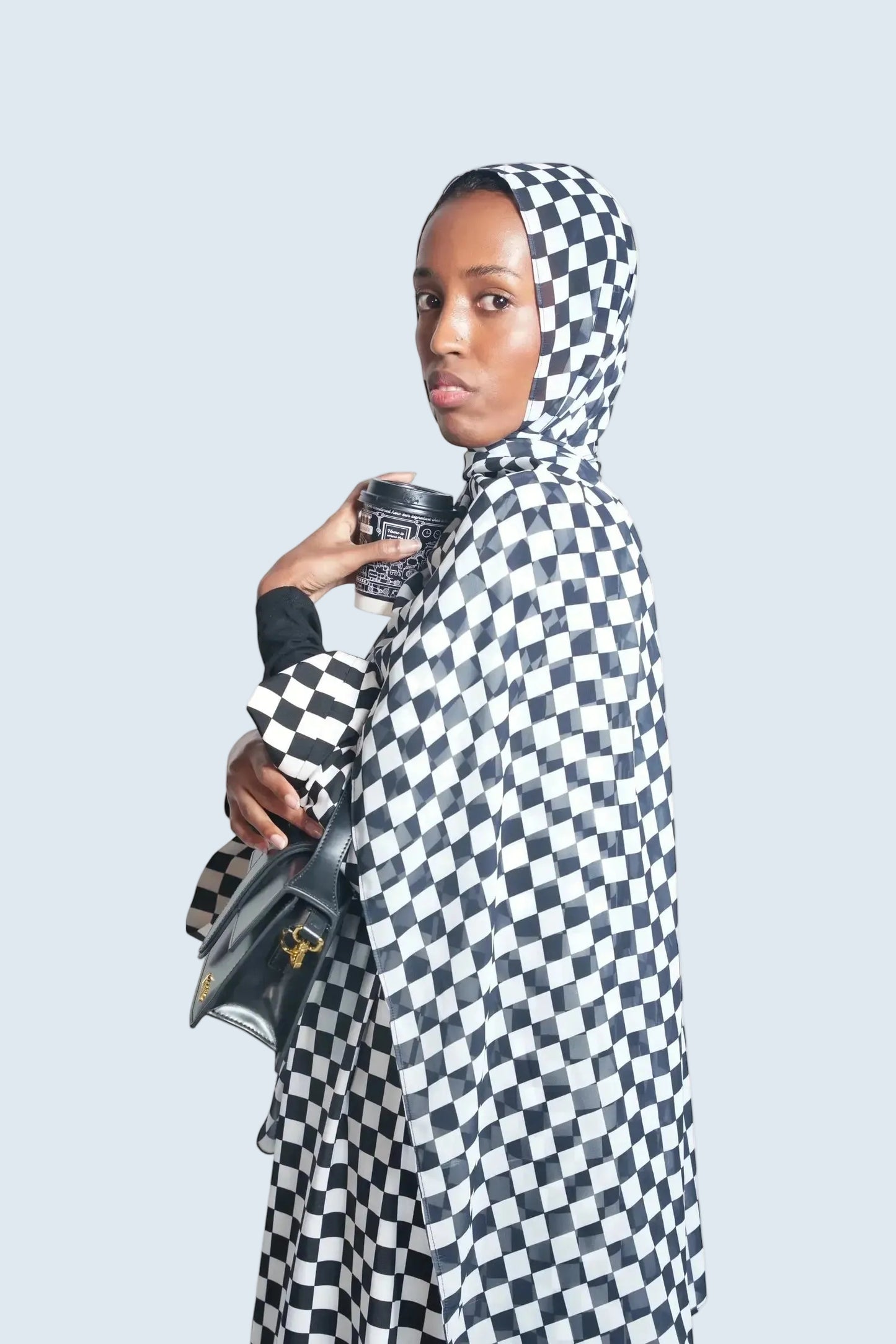Elegance Noir and Blanc Abaya Dar-Al-Hayya