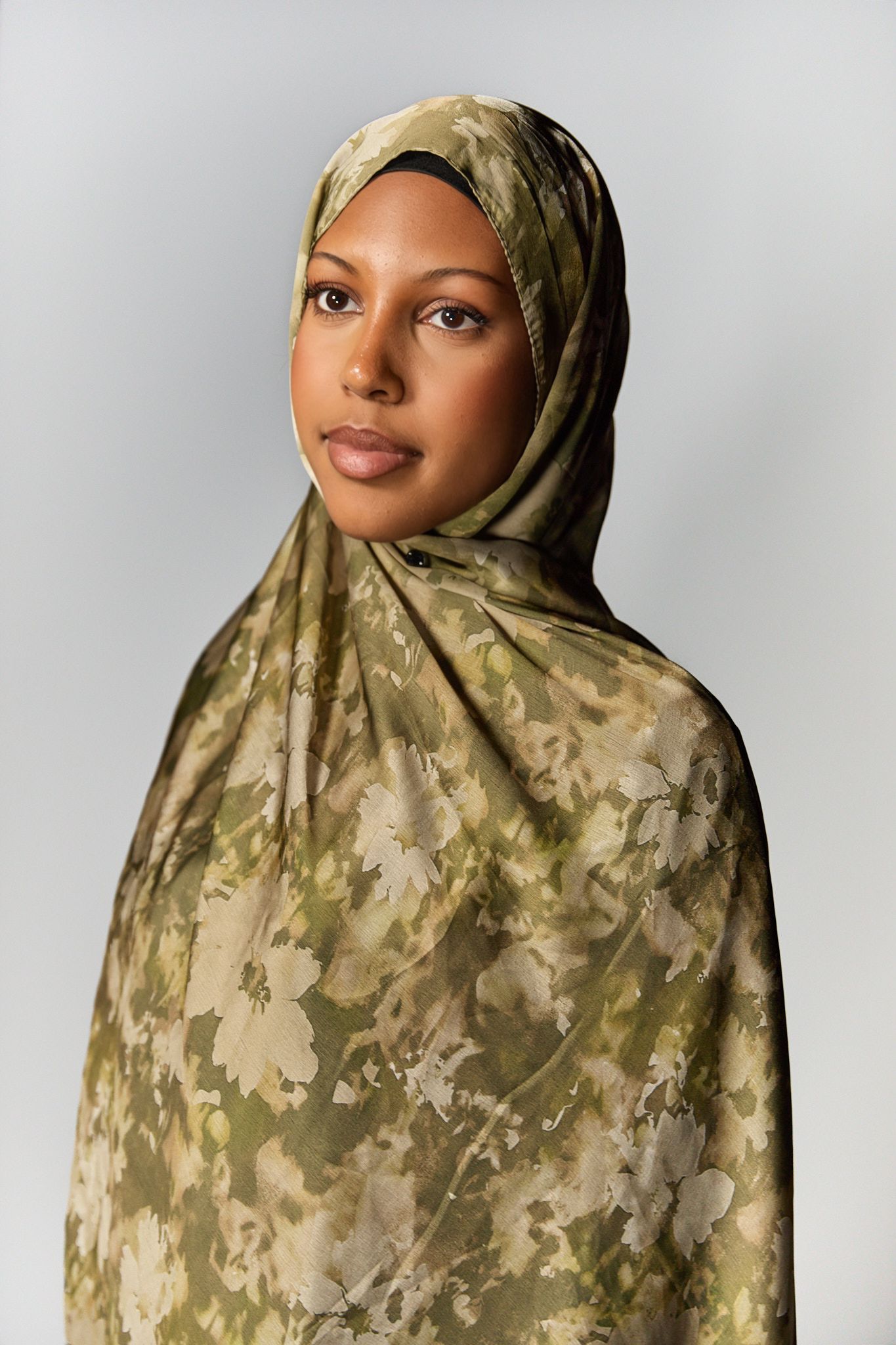 Floral Forest Satin Hijab