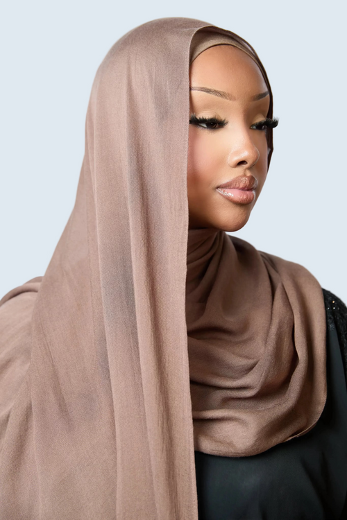 Brown Plain Modal Hijab Dar-Al-Hayya