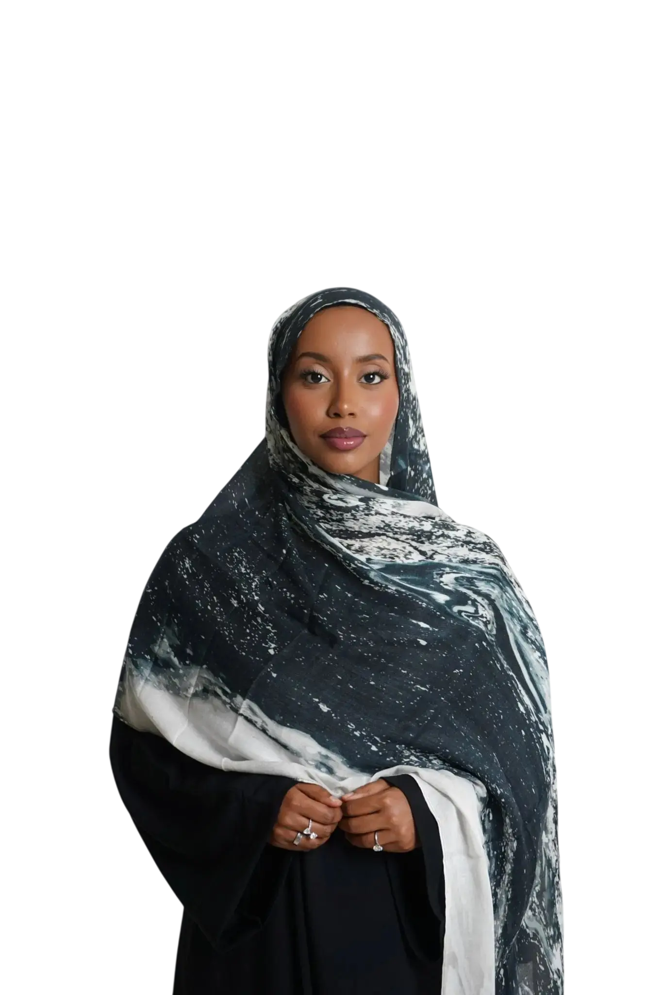 Midnight Tide Print Modal Hijab Dar-Al-Hayya