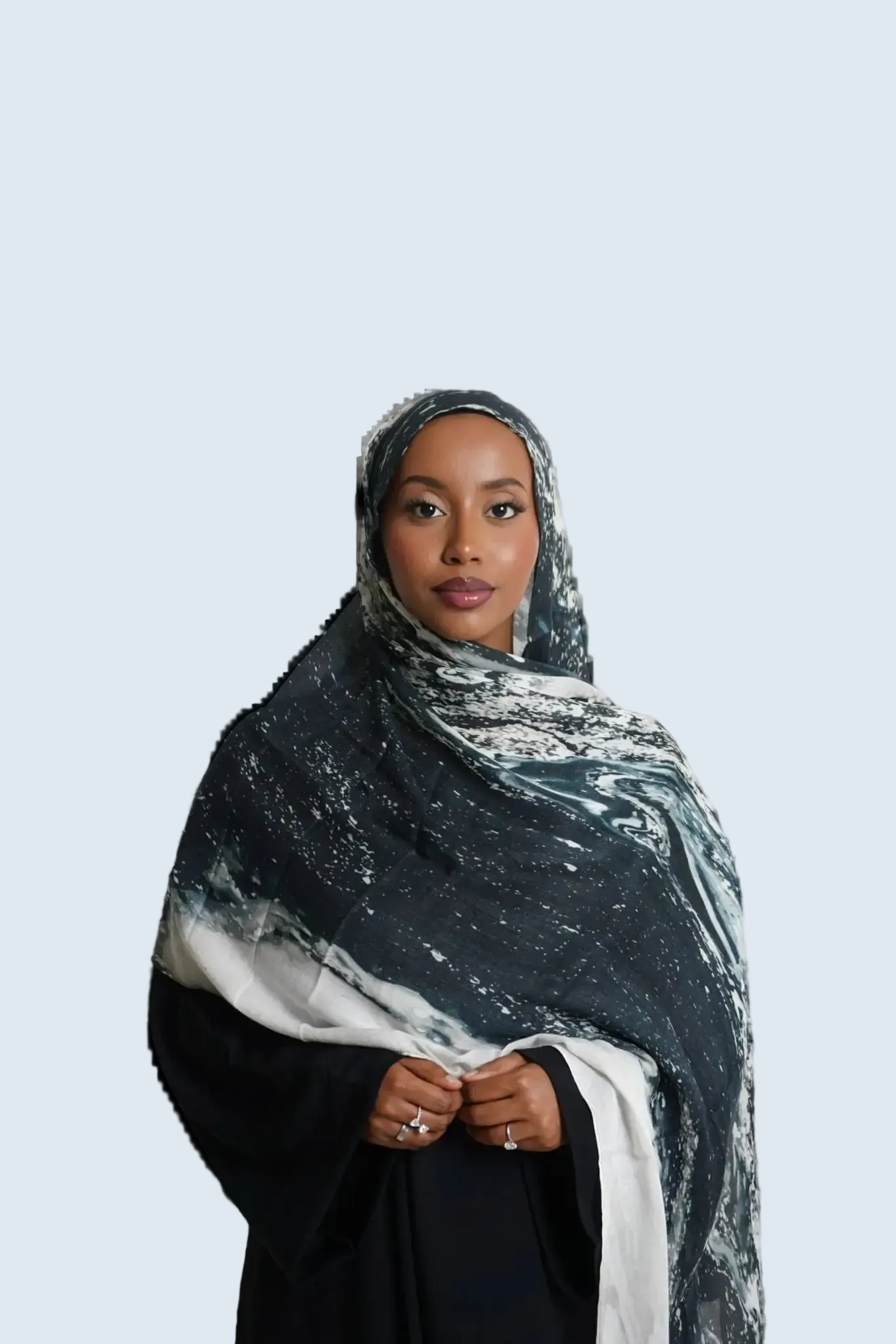 Midnight Tide Print Modal Hijab Dar-Al-Hayya