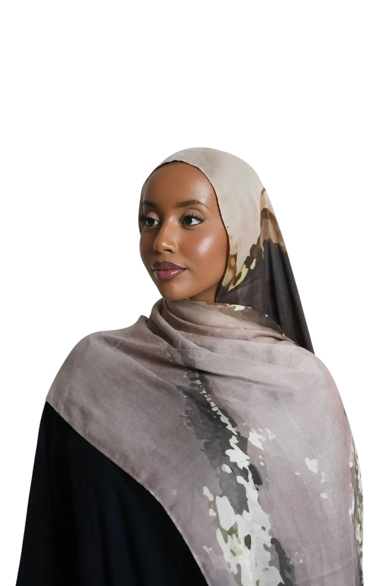 Umber Muse Print Modal Hijab Dar-Al-Hayya