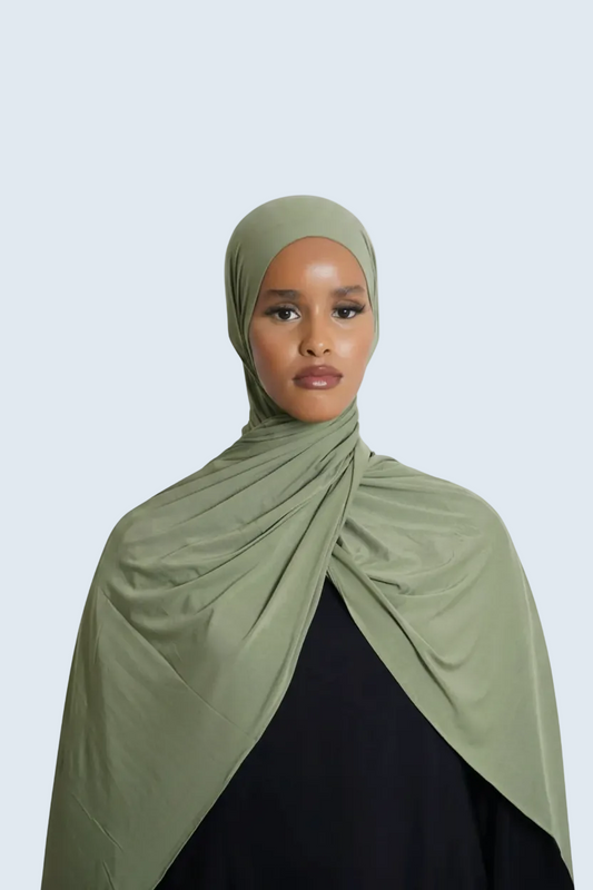 Verde Veil bamboo jersey hijab Dar-Al-Hayya