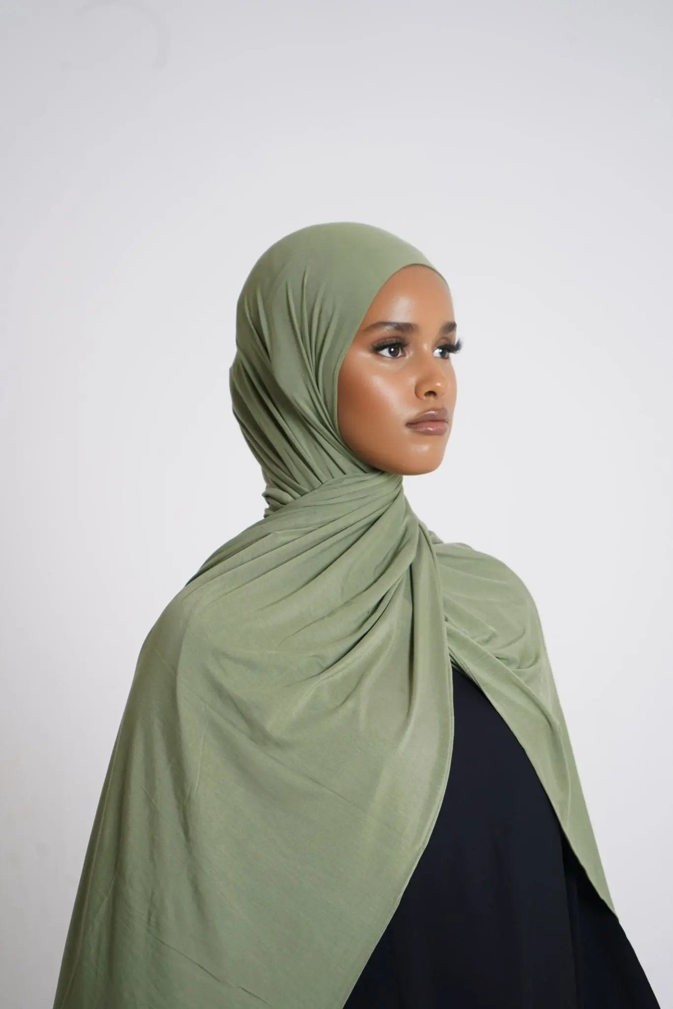 Verde Veil bamboo jersey hijab Dar-Al-Hayya